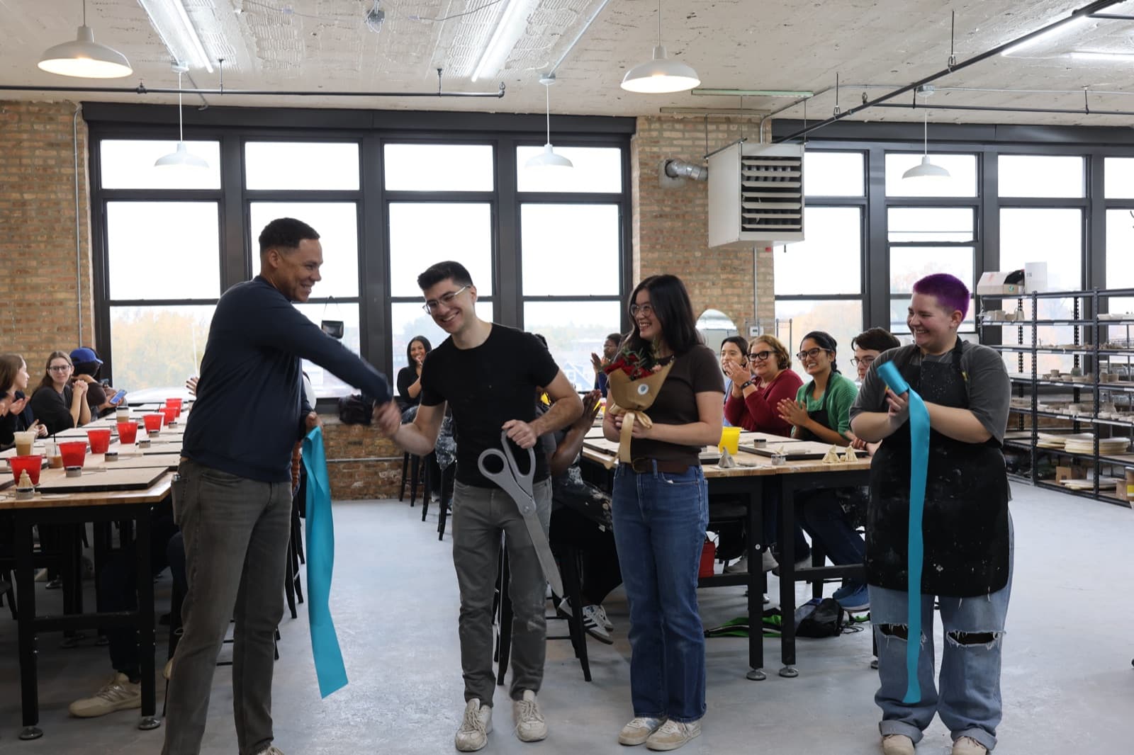 A full studio celebrating at The Pottery Loop